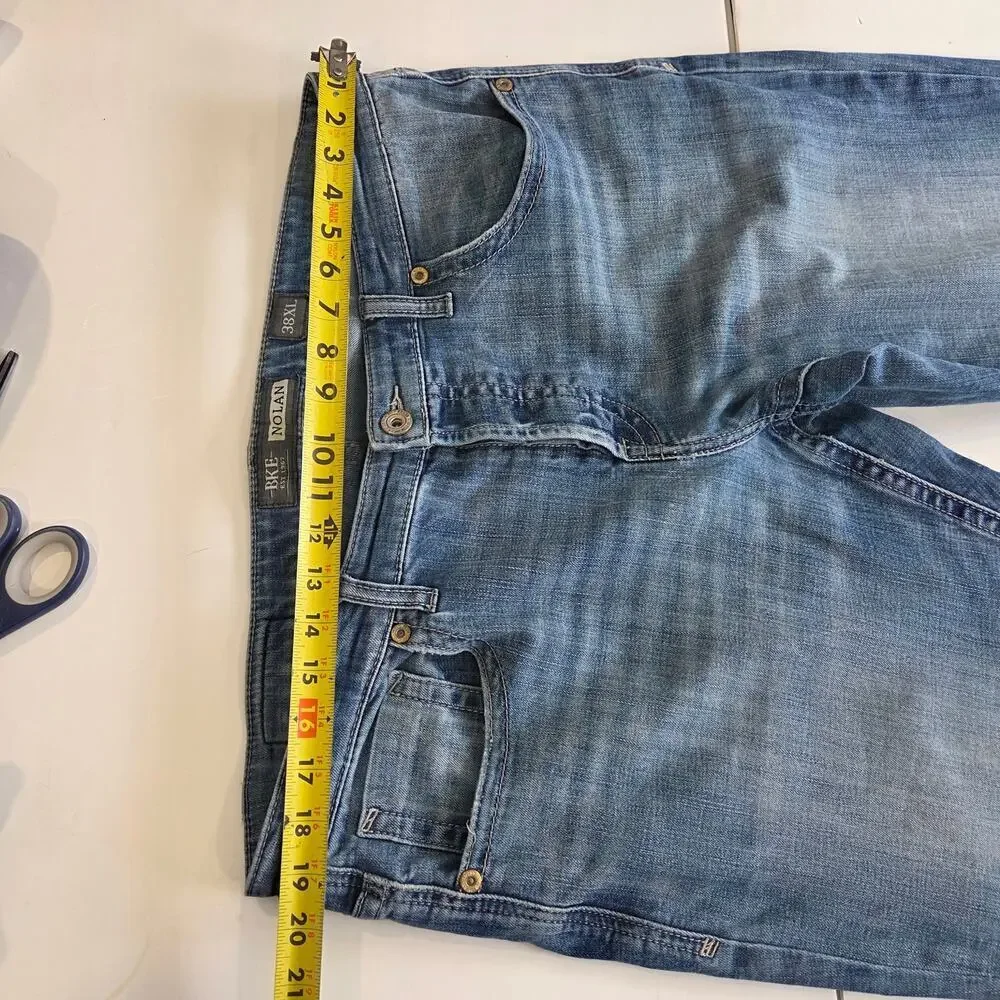 BKE Nolan Distressed Denium Med Wash, Straight Leg, Stretch Classic Fit 38wx34L